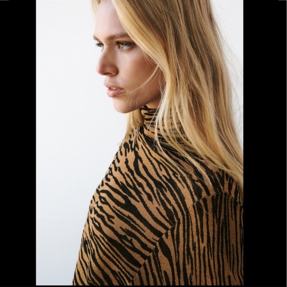 ZARA JACQUARD FINE KNIT DRESS | SIZE: M | NWT - Picture 10 of 11